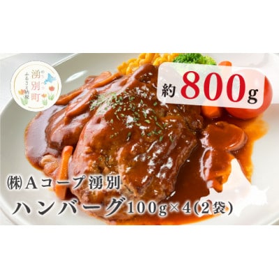 北海道産ゆうべつ牛ハンバーグ8個(4個入り×2パック)【No.5930-0375】