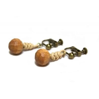 wood*drops イヤリングとペンダントのセット さくら