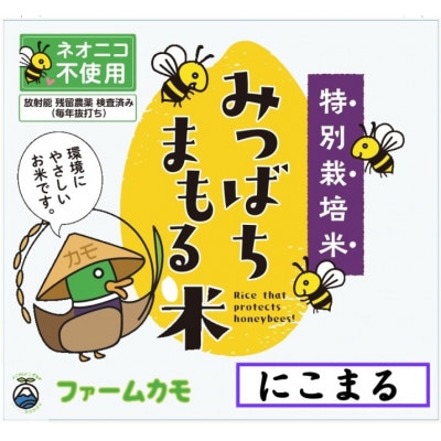 雄踏ファームカモ産「みつばちまもる米」5kgにこまる(玄米)