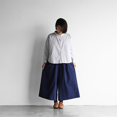 HUIS遠州織物やわらかコットンスカートパンツ(フレンチブルー)【レディス】505