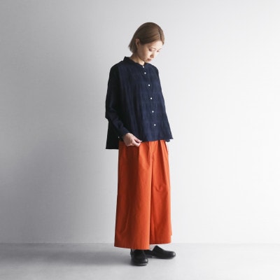 HUIS遠州織物コットンスカートパンツ(テラコッタ)【レディス】