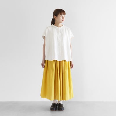HUIS遠州織物ゆるふわコットンロングスカート(マリーゴールド)