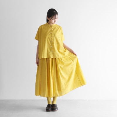 HUIS遠州織物ゆるふわコットンロングスカート(マリーゴールド)
