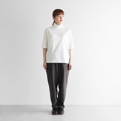 HUIS遠州織物オールドレピア天日干しラミーリネンイージープレーンパンツ(チャコールグレー)