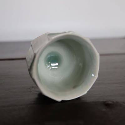 あんじ窯 陶 井口の灰釉面取ぐい呑ペア 口径7cm 高さ5cm 1セット | お