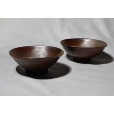 あんじ窯 陶 井口の備前茶碗ペア 口径13cm 高さ4.5cm 1セット