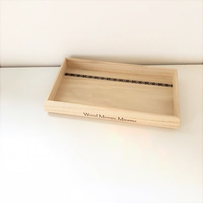 モザイク入り木製トレイ　(桐)　1個