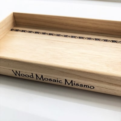 モザイク入り木製トレイ　(桐)　1個