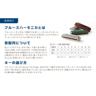 楽器を始めよう!スズキ ブルースハーモニカMANJI C調と楽譜集のセット