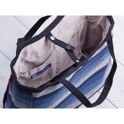 【遠州綿紬&ROOTOTE】トートバッグ　habituel-ハビチェル-夜富士