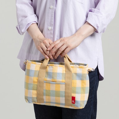 【遠州綿紬&ROOTOTE】バッグinバッグ　ROO-Carriage ルーキャリッジ-檸檬-