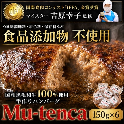国産牛100%使用 & 食品添加物不使用　手作りハンバーグ Mutenca 900g(150g×6)