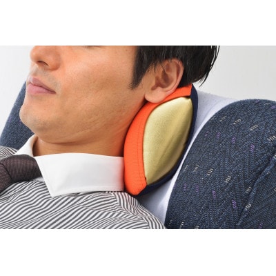 車・旅行用負担軽減枕,首をやさしく包み込む　浜松産ネックピロー「ネックラック」ダークグレー×ブラック