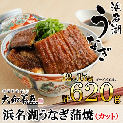 浜名湖うなぎ蒲焼(カット)計620g　【訳あり】サイズ不揃い12～15袋