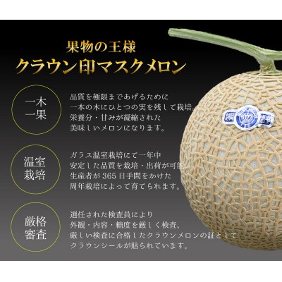 【厳選】高級クラウンマスクメロン山級1.4kg以上×1玉　化粧箱入り