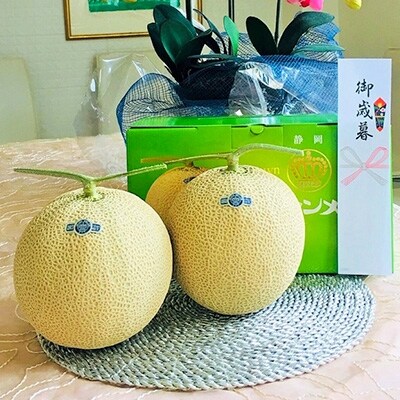 【高級マスクメロン】クラウン印マスクメロン2玉[等級:(山級)又は(白級)]化粧箱 御歳暮熨斗