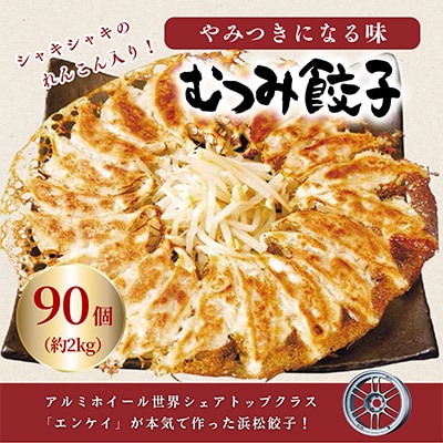 浜松餃子!シャキシャキのれんこん入り!具だくさん　むつみ餃子90個入り(1個あたり22g)
