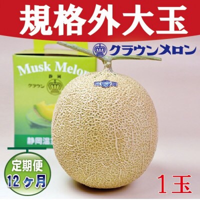 【毎月定期便】【規格外BIGサイズ!】クラウンメロン規格外大玉　1玉　全12回