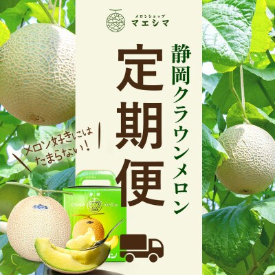 【発送月固定定期便】<偶数月>クラウンメロン 白等級[1.1kg前後×2玉]全6回