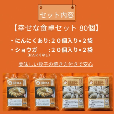 【浜松餃子】88ぱちぱち餃子 80個幸せな食卓セット