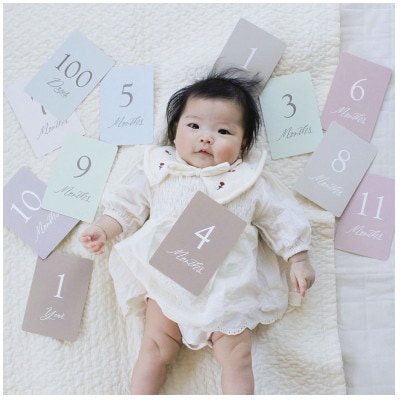 月齢・選び取りカード (12枚セット / リバーシブル / オリジナルデザイン)