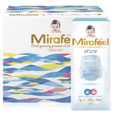 Mirafeel 乳幼児用おむつ　Lサイズ(9～14kg) 120枚(40枚×3p)