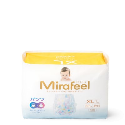 【毎月定期便】ミラフィール　ベビーおむつXLサイズ(12～17kg)144枚(36枚×4p)全3回