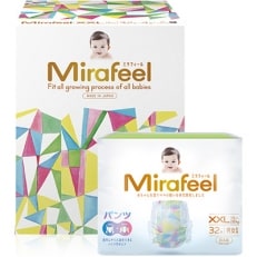 2021年5月発送開始『定期便』Mirafeel 乳幼児用おむつ XXL(15～28kg)全3回