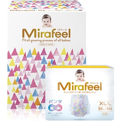 2021年9月発送開始『定期便』Mirafeel 乳幼児用おむつ　XL(12～17kg)全3回