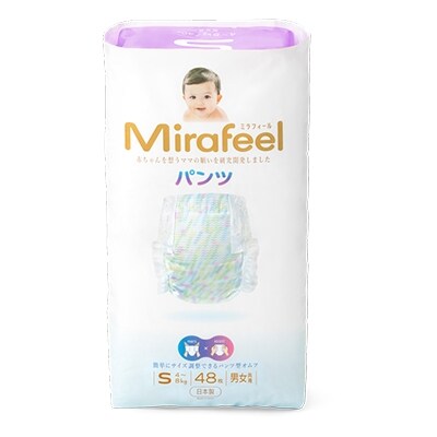2022年8月発送開始『定期便』Mirafeel 乳幼児用紙おむつ　Sサイズ(4～8kg)　全3回