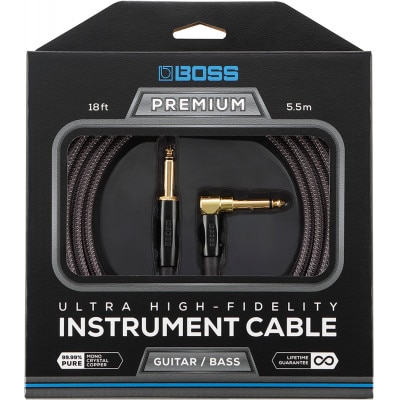 【BOSS】プレミアム楽器ケーブル 5.5m(片L字型)/BIC-P18A