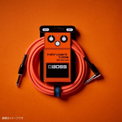 【BOSS】ギター、ベース用ケーブル/3m/L型-ストレート型/オレンジ/BIC-10A-OR