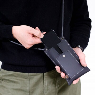 Sobagni　stitch phone bag　ブラック(1個)