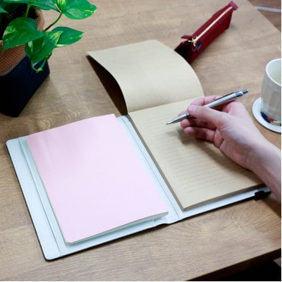 Sobagniのサンサツハイルーノ　ブラウン(縦開きノート1冊、横開きノート1冊付き)