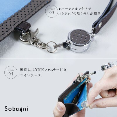 SobagniのIDカードホルダー(ブラウン)