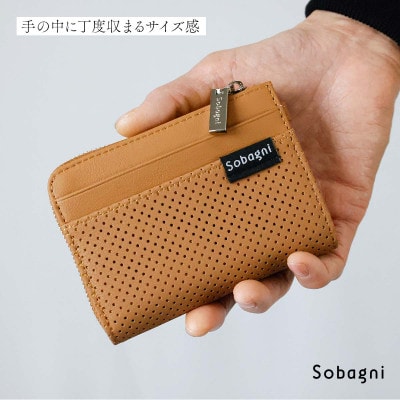 Sobagniのコンパクトウォレット(ブラウン)