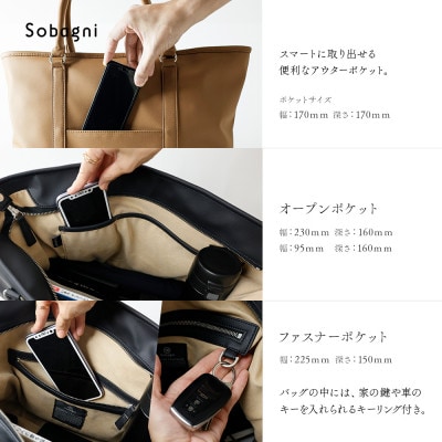 Sobagni　トートバッグ-TOTE-(ニュアンスブラウン)　1点