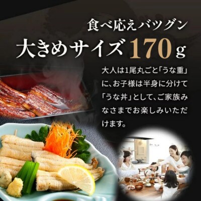 国産うなぎ白焼 蒲焼 170g×2尾セット(タレ・山椒付)