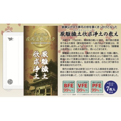 徳川家康『疫病退散マスク』1箱7枚入×10箱