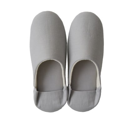 日本製 スリッパ Sサイズ リネン コットン 綿麻素材のルームシューズ リーナブレンド ライトグレー