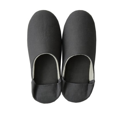 日本製 スリッパ Mサイズ リネン コットン 綿麻素材のルームシューズ リーナブレンド ダークグレー