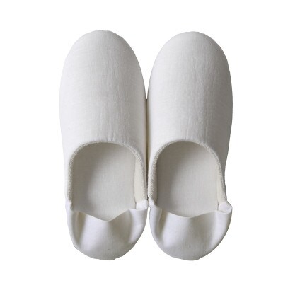 日本製 スリッパ XLサイズ リネン コットン 綿麻素材のルームシューズ リーナブレンド ホワイト