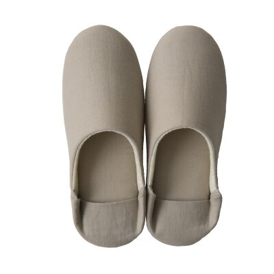 日本製 スリッパ XLサイズ リネン コットン 綿麻素材のルームシューズ リーナブレンド ベージュ