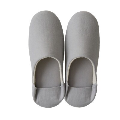 日本製 スリッパ XLサイズ リネン コットン 綿麻素材ルームシューズ リーナブレンド ライトグレー