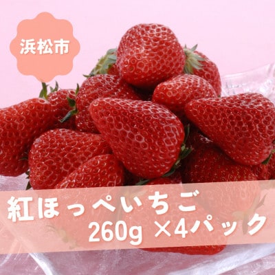 【2026年先行受付】静岡県産 紅ほっぺ 260g×4パック