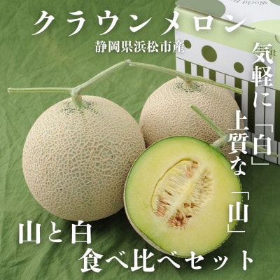 期間限定 2026年5月～6月発送 クラウンメロン 白山セット 約1.3kg 各1個