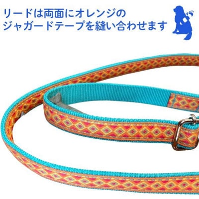 中型犬用 Mサイズ　ハーフチョークカラーとリードのセット 【キュートオレンジ】