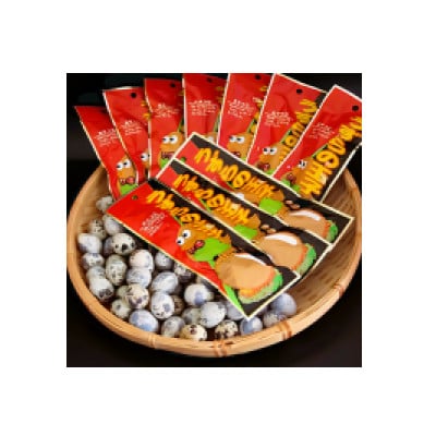 うずら玉子燻製風味　桜チップ　パウチ食品(1袋5個入り×10袋)