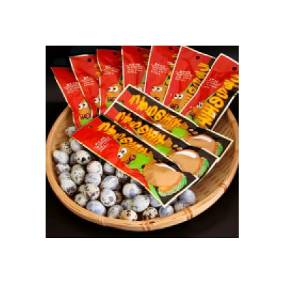 うずら玉子燻製風味　桜チップ　パウチ食品(1袋5個入り×15袋)