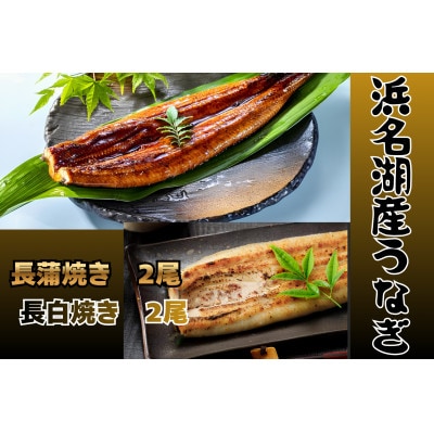 浜名湖産うなぎ　長蒲焼き2尾　白焼き2尾　一度で二つの味を堪能!　タレ・山椒付き
